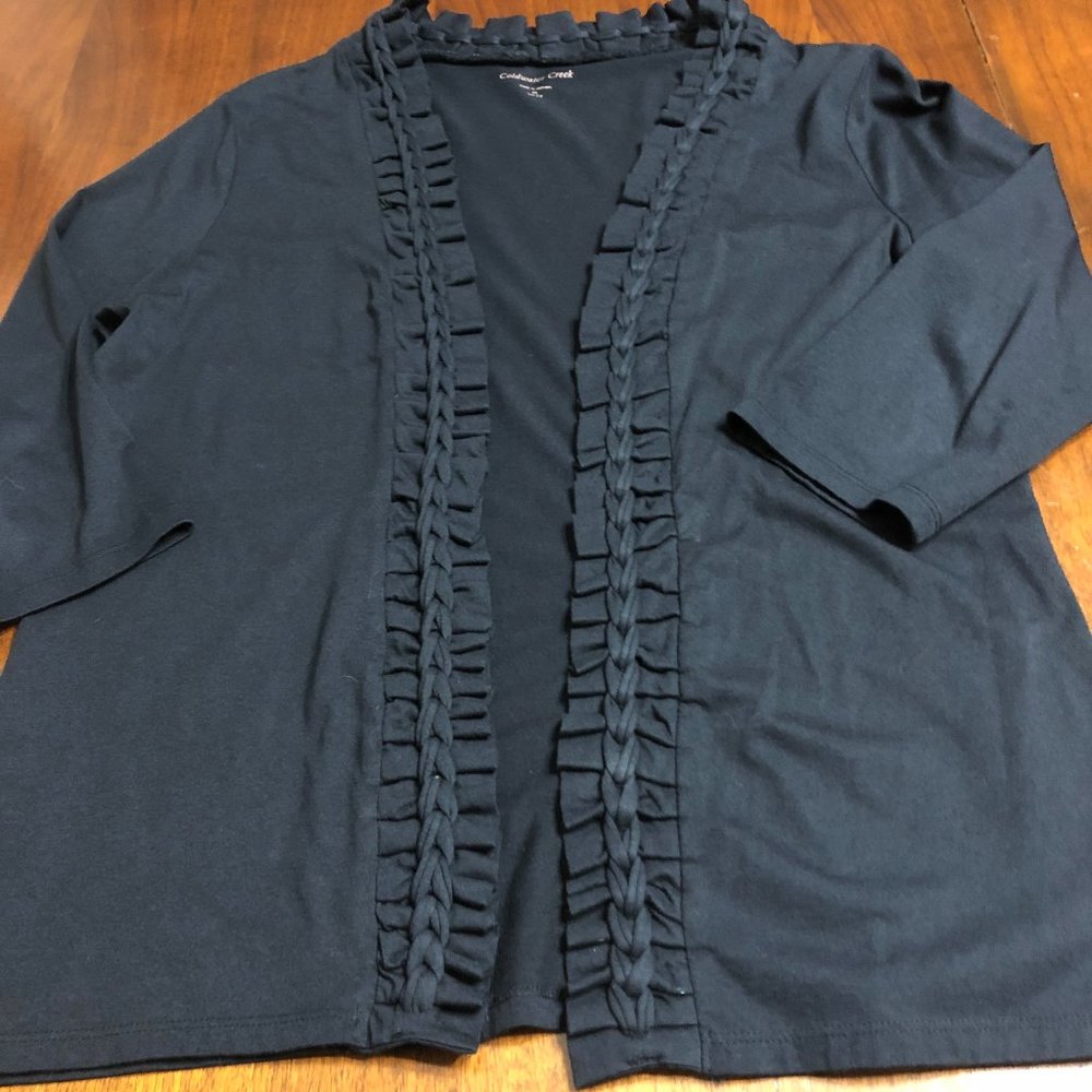 Coldwater Creek Women's Black Knit Cardigan Top Sz